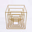 2-Pack Metal Flower Stands Gold Geometric Wedding Centerpieces Square Frame - Compact Design 8"