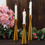 Set of 3 Hourglass Taper Candle Holders Gold Metal Nordic European Design - Tabletop Decor 8", 9", 11"