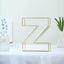 8" Tall Gold Freestanding 3D Decorative Wire Letter, Wedding Centerpiece - Z