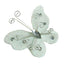 12 Pack 2" White Diamond Studded Wired Organza Butterflies