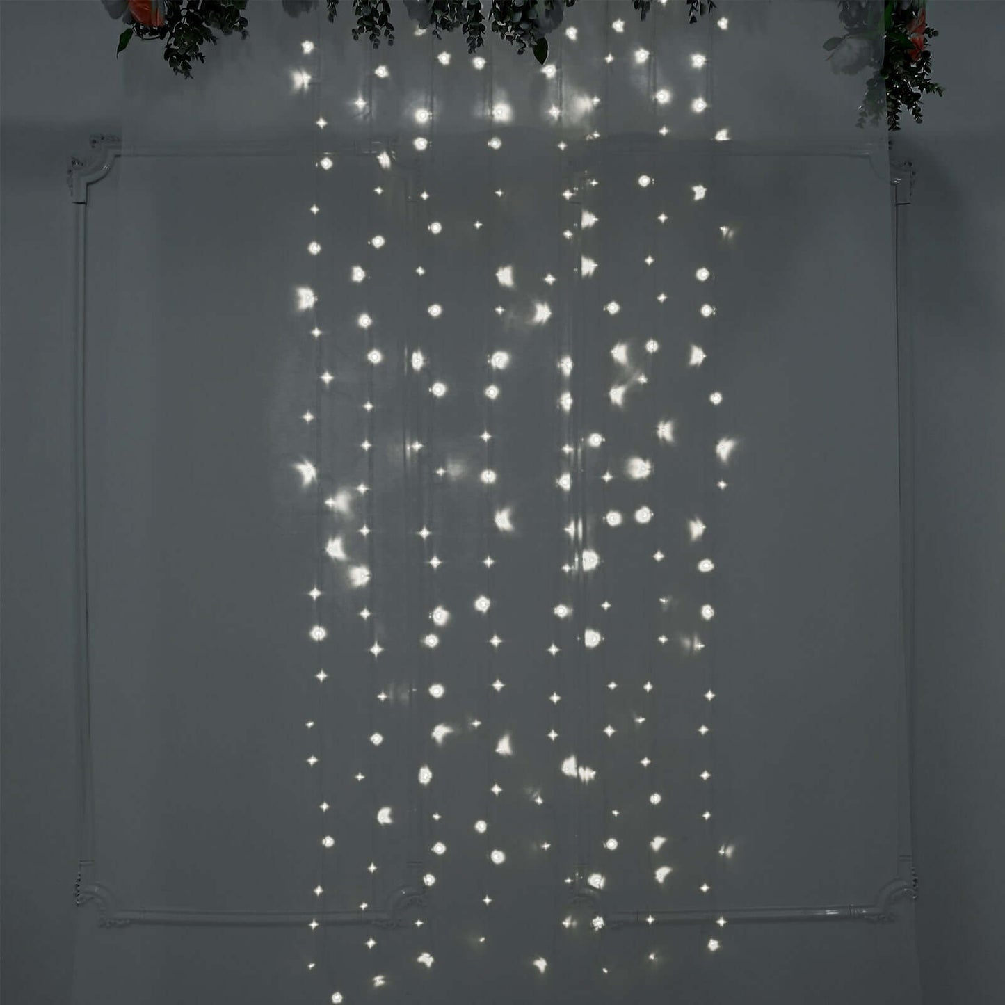 5ftx8ft Cool White 192 LED Icicle Curtain Fairy String Lights with 8 Modes