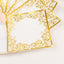 20-Pack Paper Beverage Napkins with Gold Foil Lace Design White - 3 Ply Disposable 18GSM European Style Cocktail Napkins 5"x5"