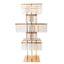 40" Crystal Pendant Table Centerpiece in 5-Tier Gold, Square Flower Stand Metal Vase Chandelier with Hanging Crystals
