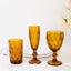6-Pack Champagne Flute Glasses Transparent Amber Gold Textured Crystal Cut Design - Chic Wine Goblets for Parties & Events 6oz 8"
