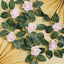 24 Roses 2" Blush Artificial Foam Flowers With Stem Wire and Leaves
