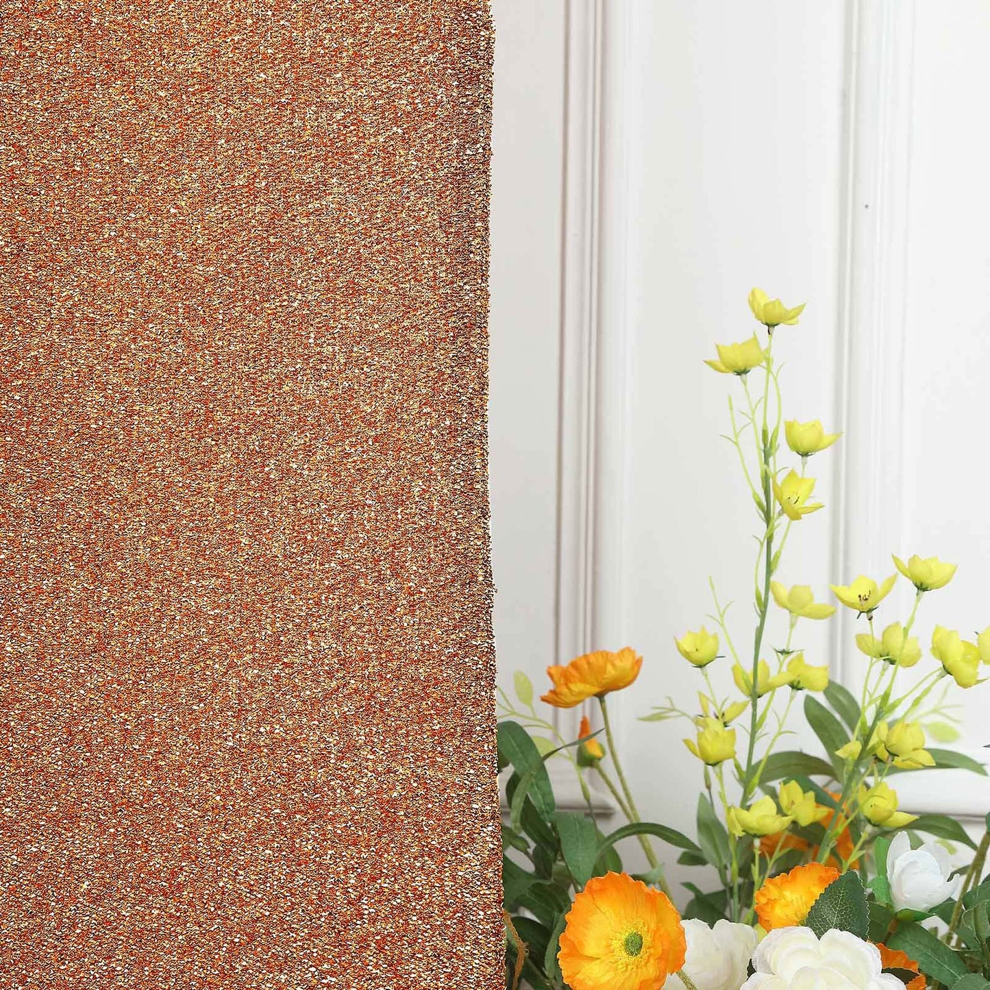 5ft Antique Gold Shimmer Tinsel Spandex Chiara Backdrop Stand Cover For Fitted Round Top Wedding Arch