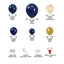 100 Pack Assorted Royal Blue Gold Latex Balloon Arch Kit, DIY Party Balloon Garland Decorations