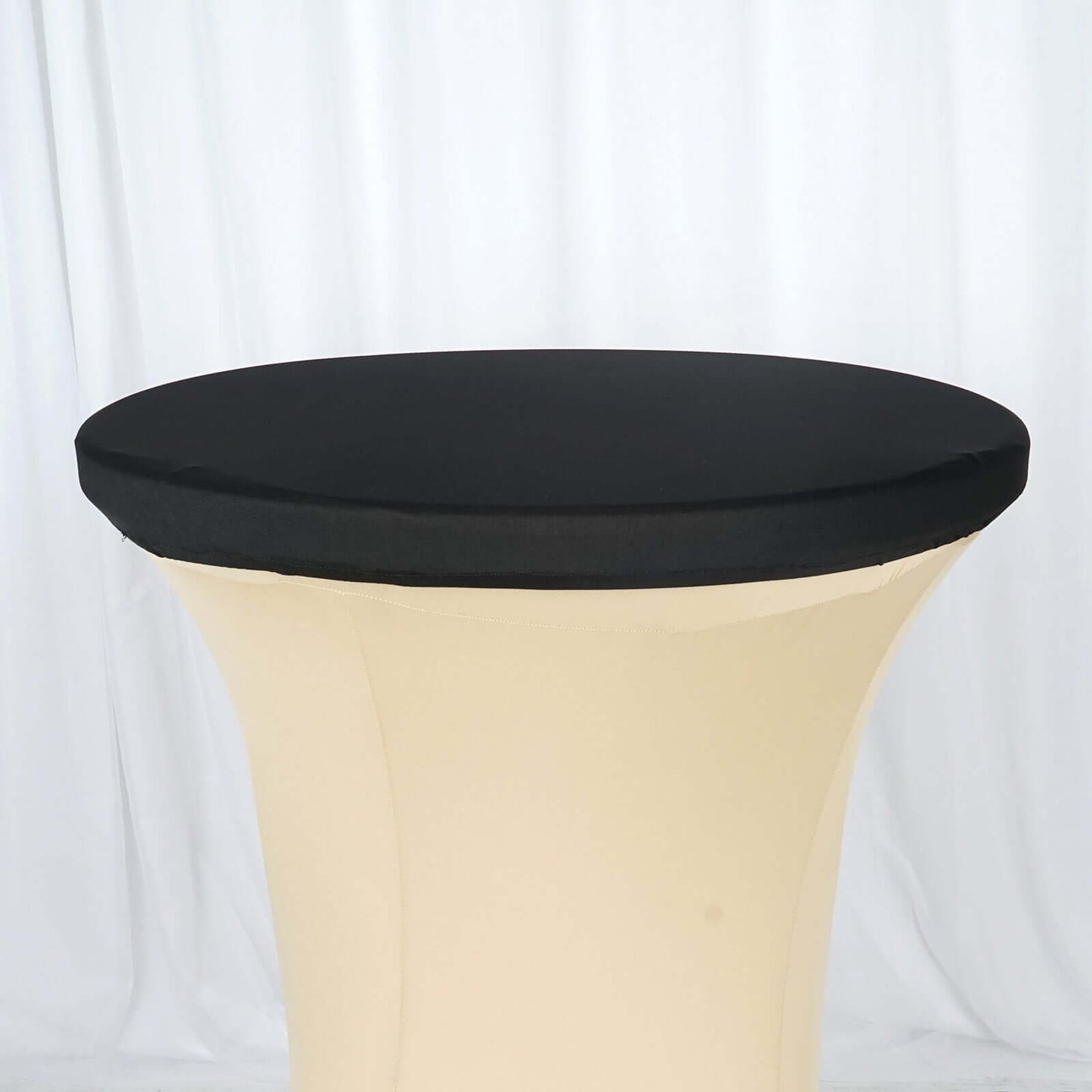 Spandex Table Top Cover Black Fitted Cocktail Topper - Wrinkle-Free Table Topper