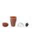 12-Pack Dessert Cups Succulent Planter Design Terracotta (Rust) - Plastic Serving Cups with Lids and Shovels 4"