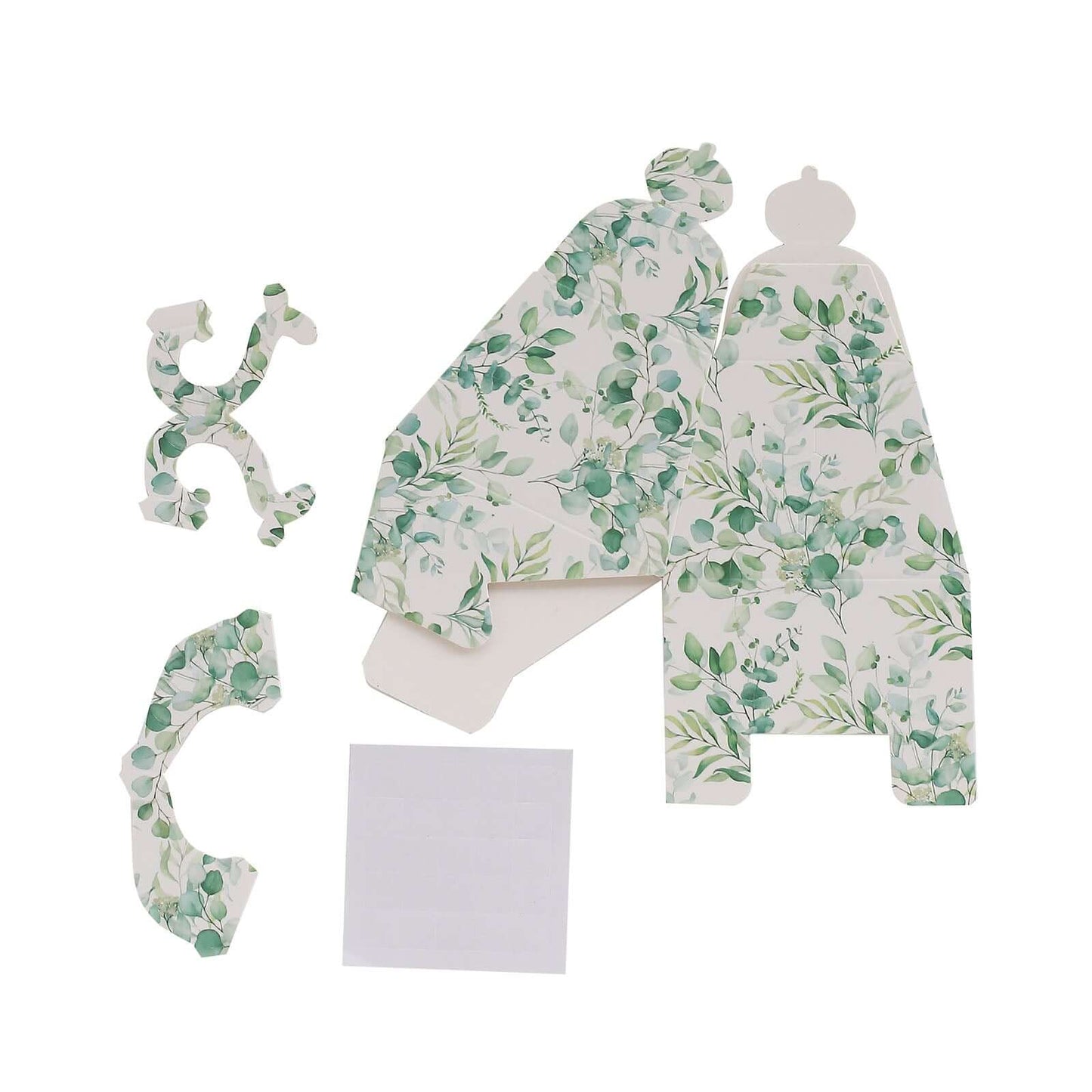 25 Pack Eucalyptus Greenery Mini Teapot Party Favor Boxes, Tea Time Gift Boxes - 5"x4"