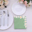 20-Pack Paper Beverage Napkins with Daisy Flower Design Sage Green - 2 Ply Soft 18GSM Floral Wedding Napkins 6.5"x6.5"