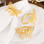 4 Pack Gold Metal Butterfly Napkin Rings, Decorative Laser Cut Cloth Napkin Holders