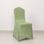 Spandex Chair Cover with Silver Rhinestone Buckled Sash Band Sage Green - Stretch Fitted Slipcover