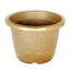 14" Gold Shiny Finished Rim Large Barrel Planter Pot, Indoor Outdoor Decorative Flower Pot