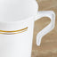 8-Pack Plastic Coffee Mugs White with Gold Stripes - Sturdy Disposable Cups for Coffee and Tea 8oz 4"
