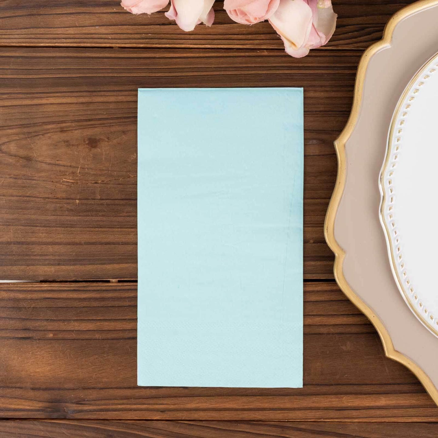 50-Pack Paper Napkins Baby Blue - Soft Disposable 2-Ply Dinner Napkins for Weddings