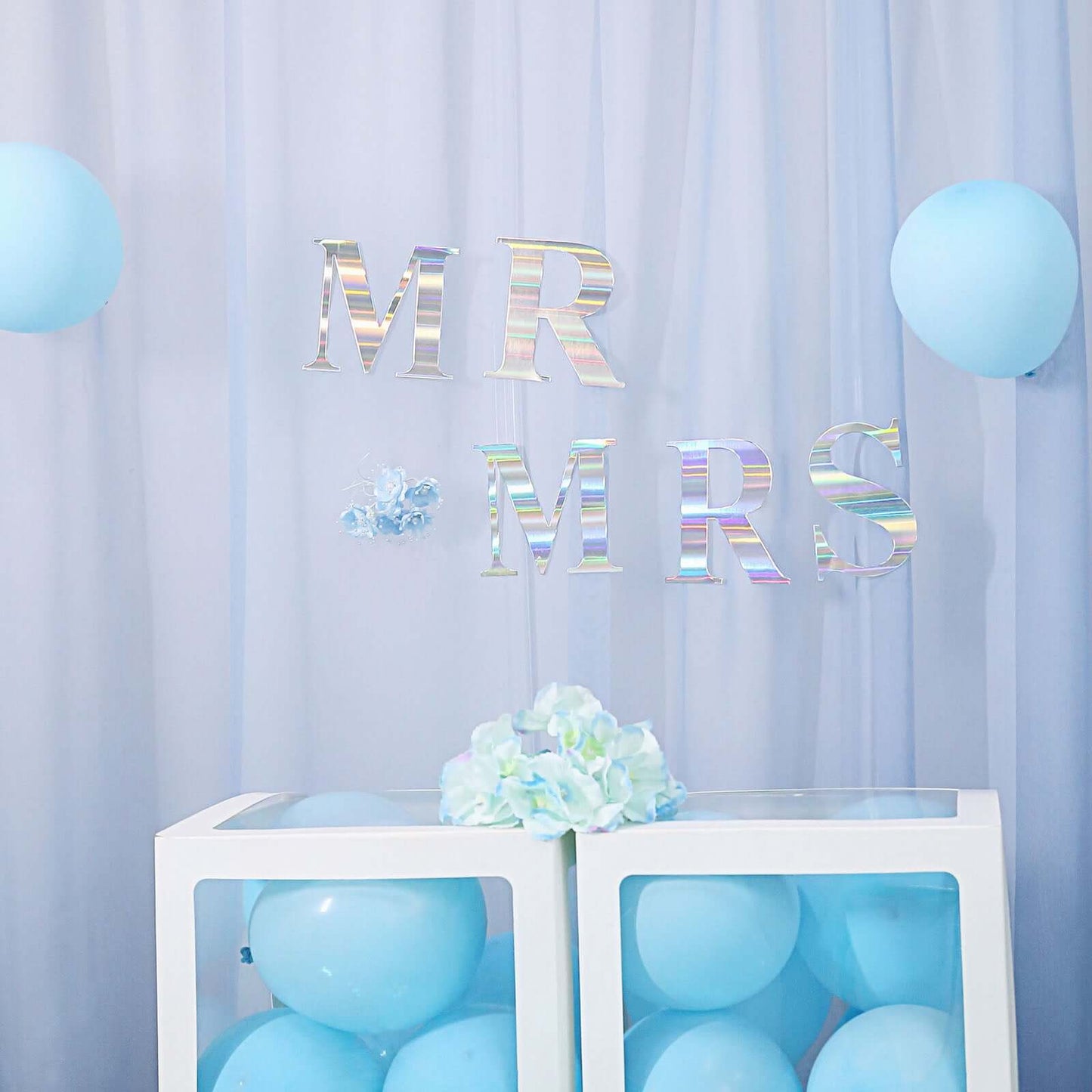 4 Pack 5" Iridescent Alphabet Stickers Banner, Customizable Stick on Letters - M