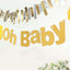 3ft Gold Glittered Oh Baby Paper Hanging Baby Shower Garland Banner