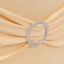 Stretch Spandex Chair Cover Beige for Folding Chairs - Secure Fit Slipcover with Silver Rhinestone Buckled Sash Band