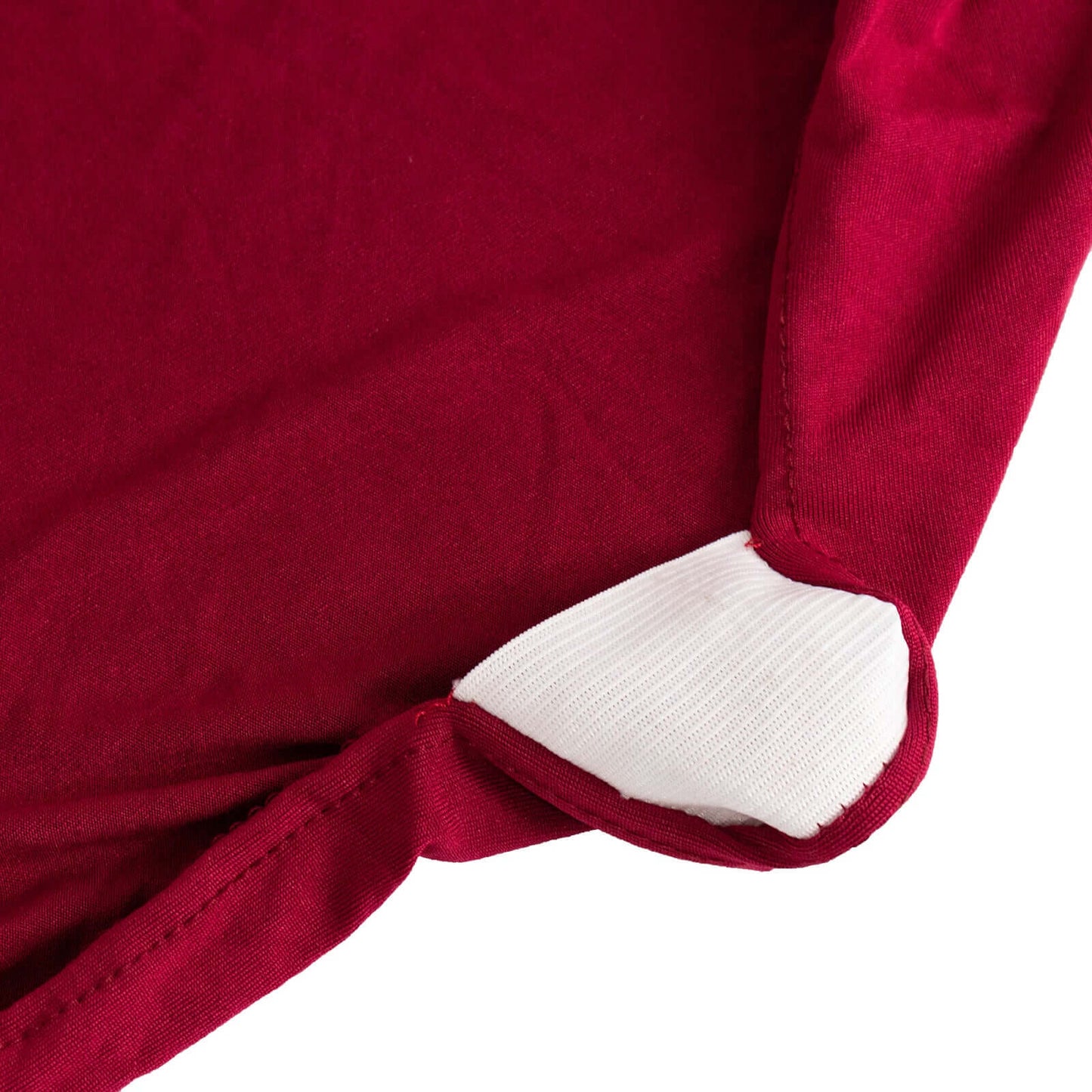 Spandex Chair Cover with Silver Rhinestone Buckled Sash Band Burgundy - Stretch Fitted Slipcover