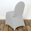 Spandex Chair Cover for Banquet Chairs Silver - Stretch 160GSM Fabric with Slip-On Slipcover