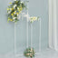 Set of 4 Wedding Arches Slim White Metal Rectangular Design Backdrop Stands - Floral Display Frames 3.6ft-6.5ft