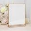 6-Pack Gold Acrylic Rectangular Frame Sign Holders Clear Double-Sided Display with White Cardboard - Suitable for Banquets 9"x11"