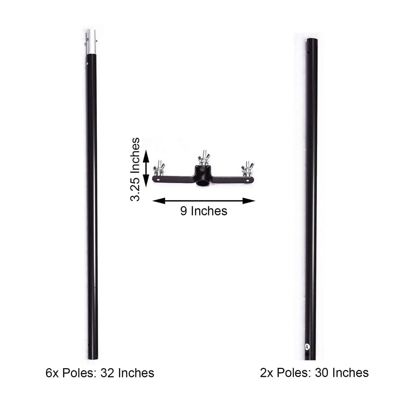 10ft DIY Adjustable Triple Crossbar Kit and Mounting Brackets For Backdrop Stands
