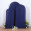 Set of 3 Matte Navy Blue Spandex Fitted Chiara Backdrop Stand Covers For Round Top Wedding Arch - 5ft, 6ft, 7ft
