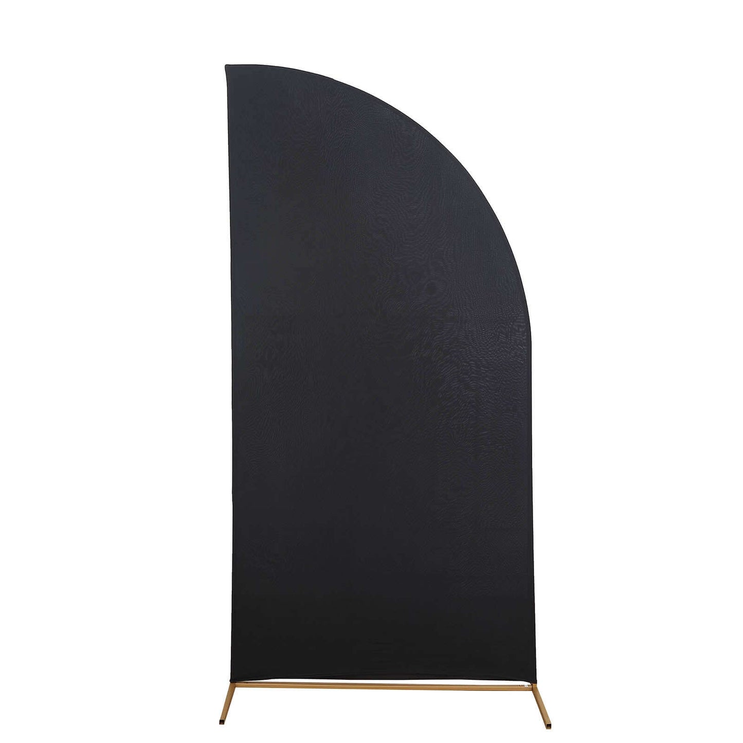 7ft Matte Black Spandex Half Moon Chiara Backdrop Stand Cover, Custom Fitted Wedding Arch Cover