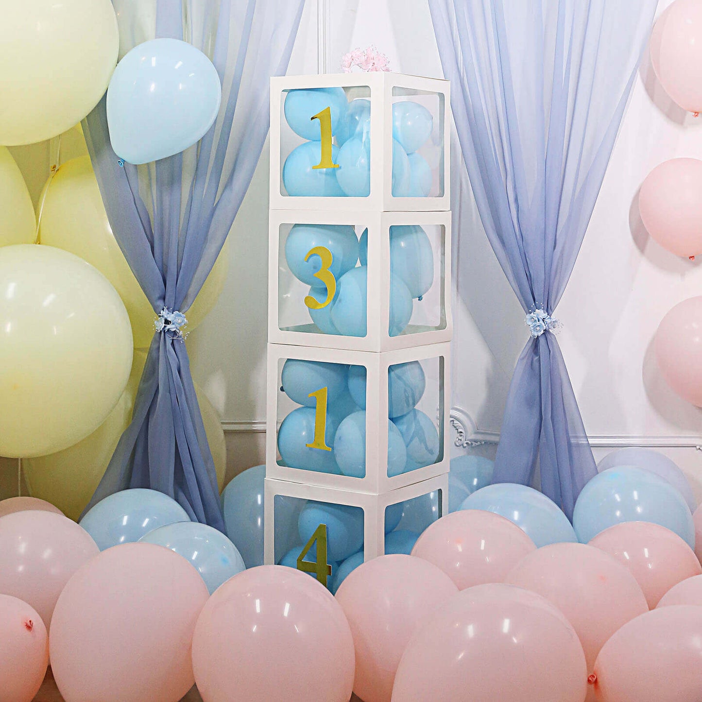 4-Pack Stickers Banner Custom 0-9 Number "7" Design Gold - Milestone Age and Date Stick-On Numbers 5"