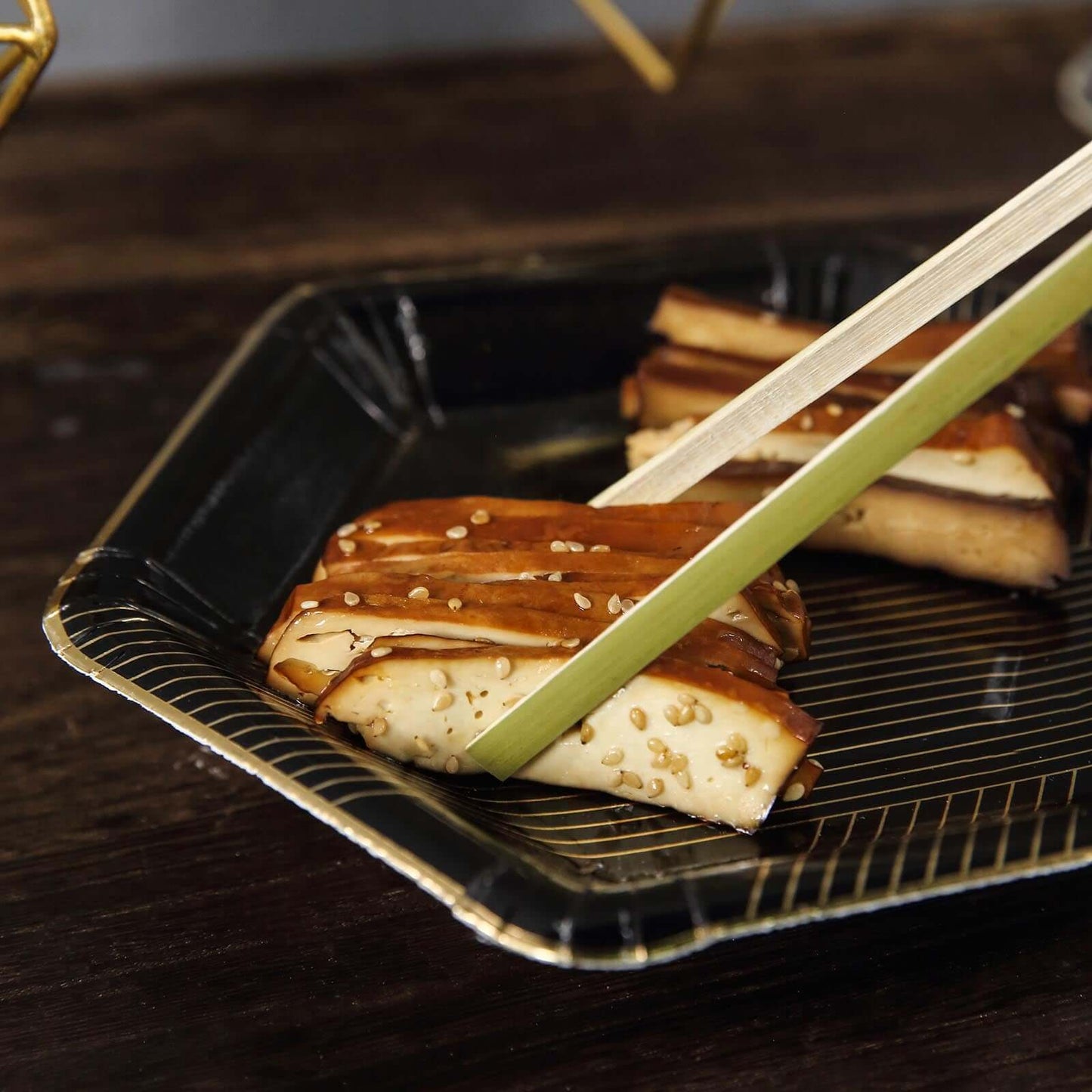 50-Pack Bamboo Wooden Tongs Disposable Flatware Eco Friendly Natural - Biodegradable Party Serving Utensils 6"