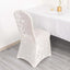 Crushed Velvet Spandex Banquet Chair Cover Fitted Slipcover White - Stretch 190GSM Slipcover with Foot Pockets for Weddings & Events