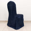 Crinkle Crushed Taffeta Chair Cover for Banquet Chairs Navy Blue - Reusable Slipcover