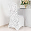 Spandex Chair Cover with Wave Embroidered Sequins for Banquet Chairs White/Black - Luxe Glittering Stretch Fitted Slipcover