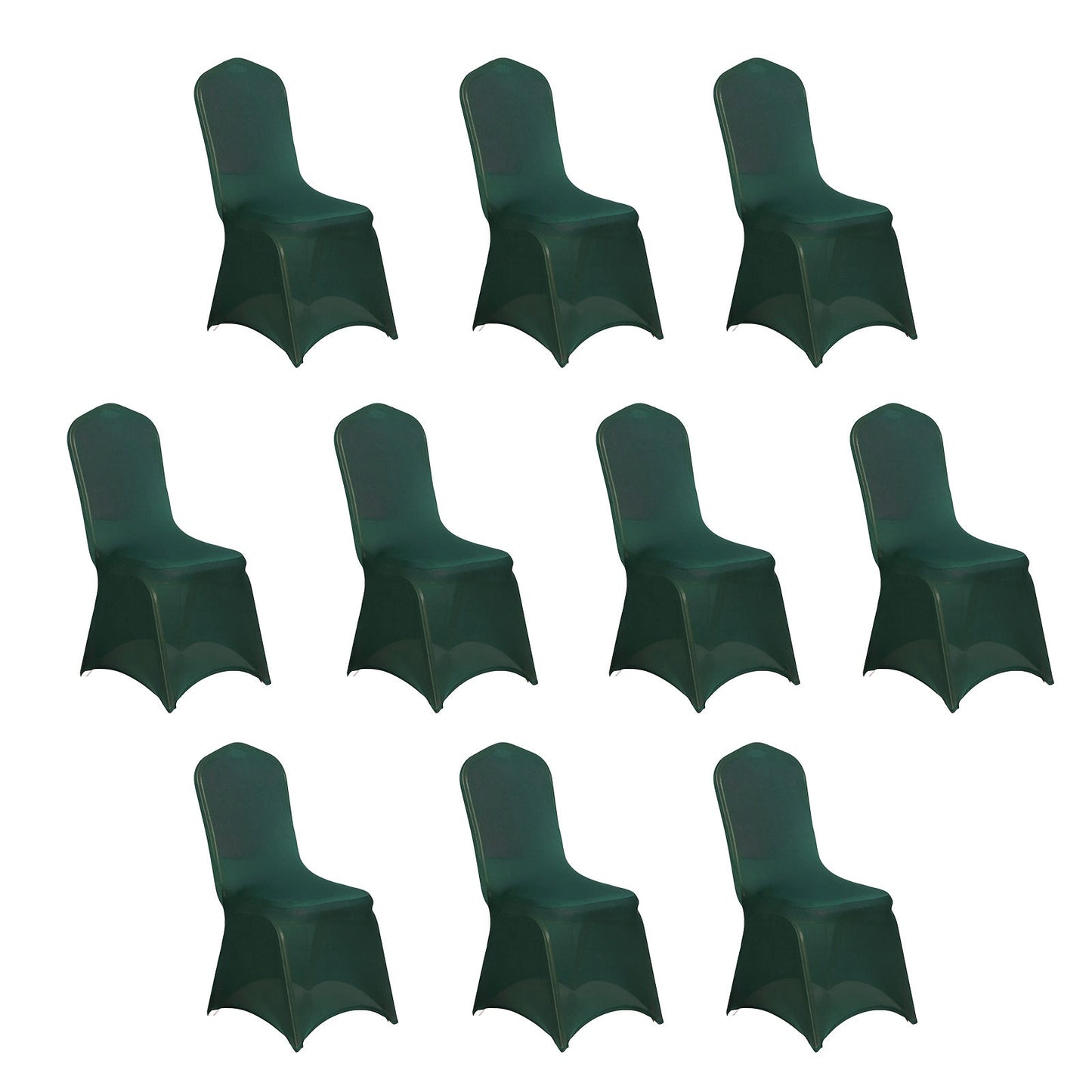 10 Pack Spandex Chair Covers for Banquet Chairs Hunter Emerald Green - Durable Reusable Stretch Slip-On Covers