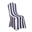Spandex Chair Cover with Foot Pockets for Banquet Chairs Black/White 2" Stripes - Durable 160GSM Fitted Slipcover for Weddings & Gatherings