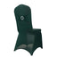 Spandex Chair Cover with Silver Rhinestone Buckled Sash Band Hunter Emerald Green - Stretch Fitted Slipcover