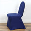 Spandex Chair Cover with Metallic Shimmer Tinsel Back for Banquet Chairs Navy Blue - Fitted Slipcover