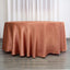 Satin 120" Round Tablecloth Terracotta (Rust) - Stylish Seamless Table Cover