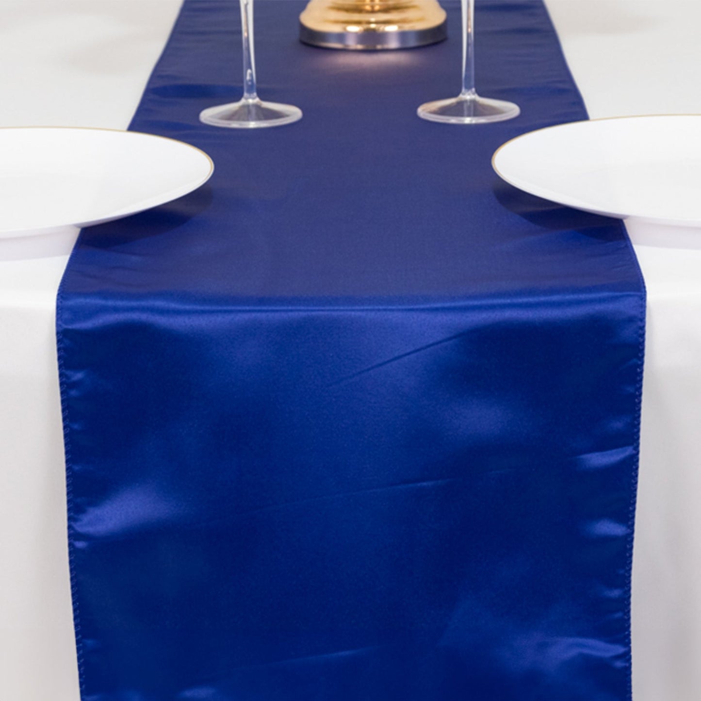 Lamour Satin 12"x108" Table Runner Royal Blue - Smooth & Lustrous Finish