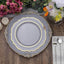 6-Pack Acrylic Round Charger Plates 13" in Charcoal Gray with Gold Embossed Baroque Rim, Antique Decorative Dinner Party Charger Tableware