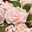 24 Roses 5" Blush Artificial Foam Flowers With Stem Wire and Leaves