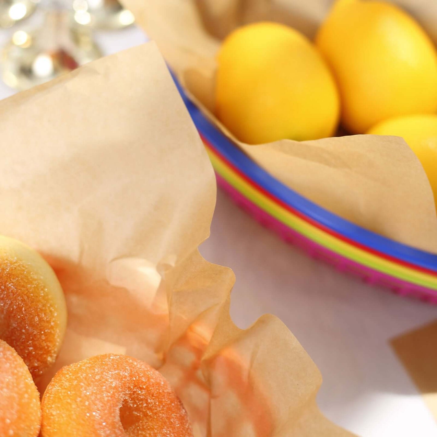 50-Pack Wax Paper Basket Liners Square Design Natural Brown - Perfect for Sandwiches and Food Wrapping 12" 40GSM