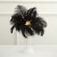 Table Lamp Ostrich Feather Design Black LED Battery Operated - Cordless Wedding Centerpiece 15"