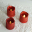 12-Pack LED Votive Candles Glittered Red Design - Reusable Flameless Battery Operated Lights
