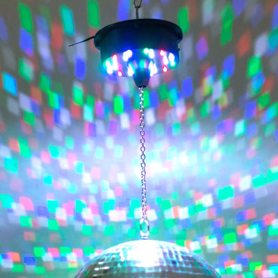 18 LED Light Rotating Heavy Duty Motor For Hanging Mirror Disco Ball, 5 RPM Battery Operated Motor With 8" Hanging Chain