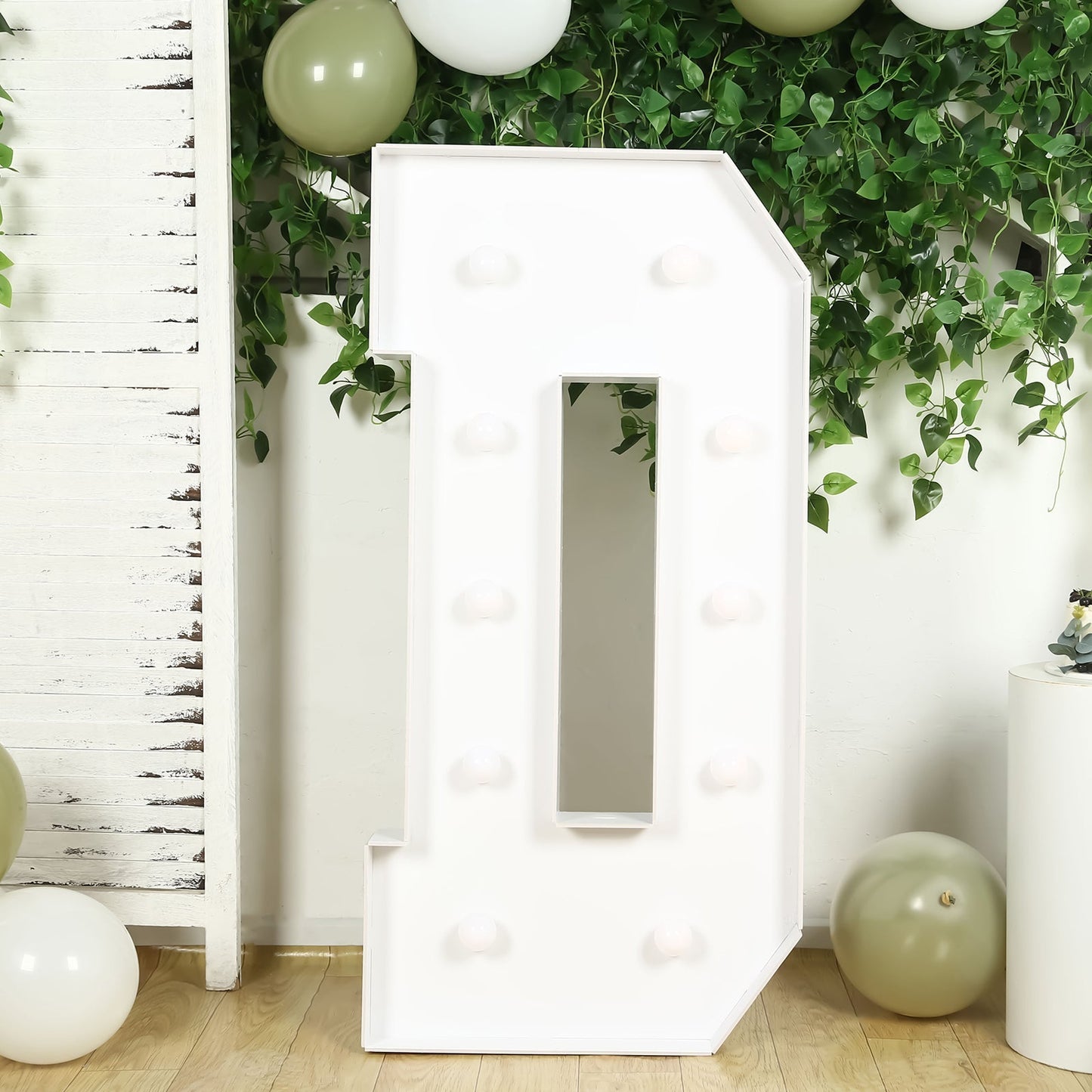 Giant LED Marquee Light Up Letter "D", White 4ft Pre-Cut Foam Board with 10 Warm White Battery Operated LEDs, Glue Gun and Sticks