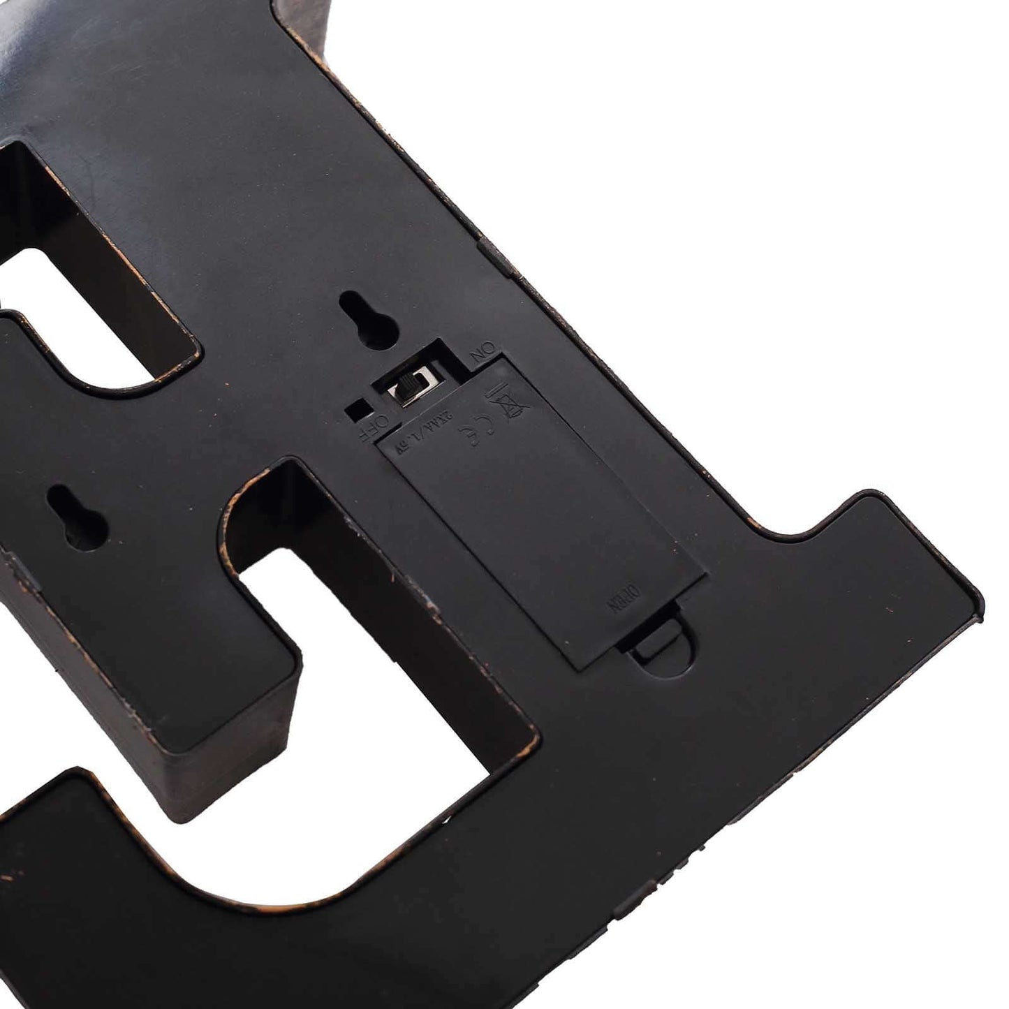 LED Marquee Letter "E" Industrial Style Antique Black - Light-Up Alphabet Sign for Weddings & Displays 9"