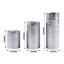 Set of 3 LED Flameless Pillar Candles Remote Operated Metallic Silver - Battery Powered 4", 6", 8"